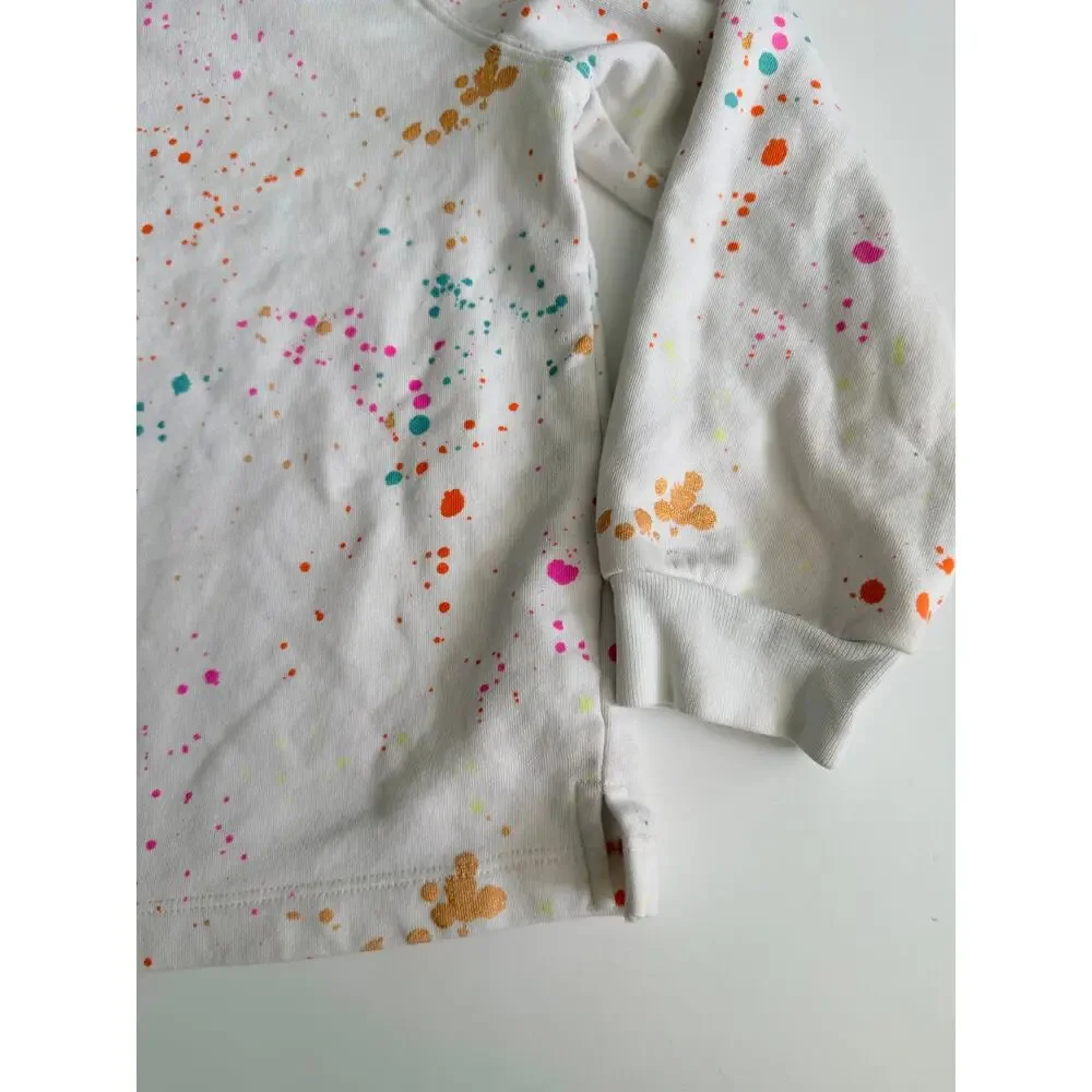 Crewcuts Girls Ivory Multicolor Paint Splatter Sweatshirt